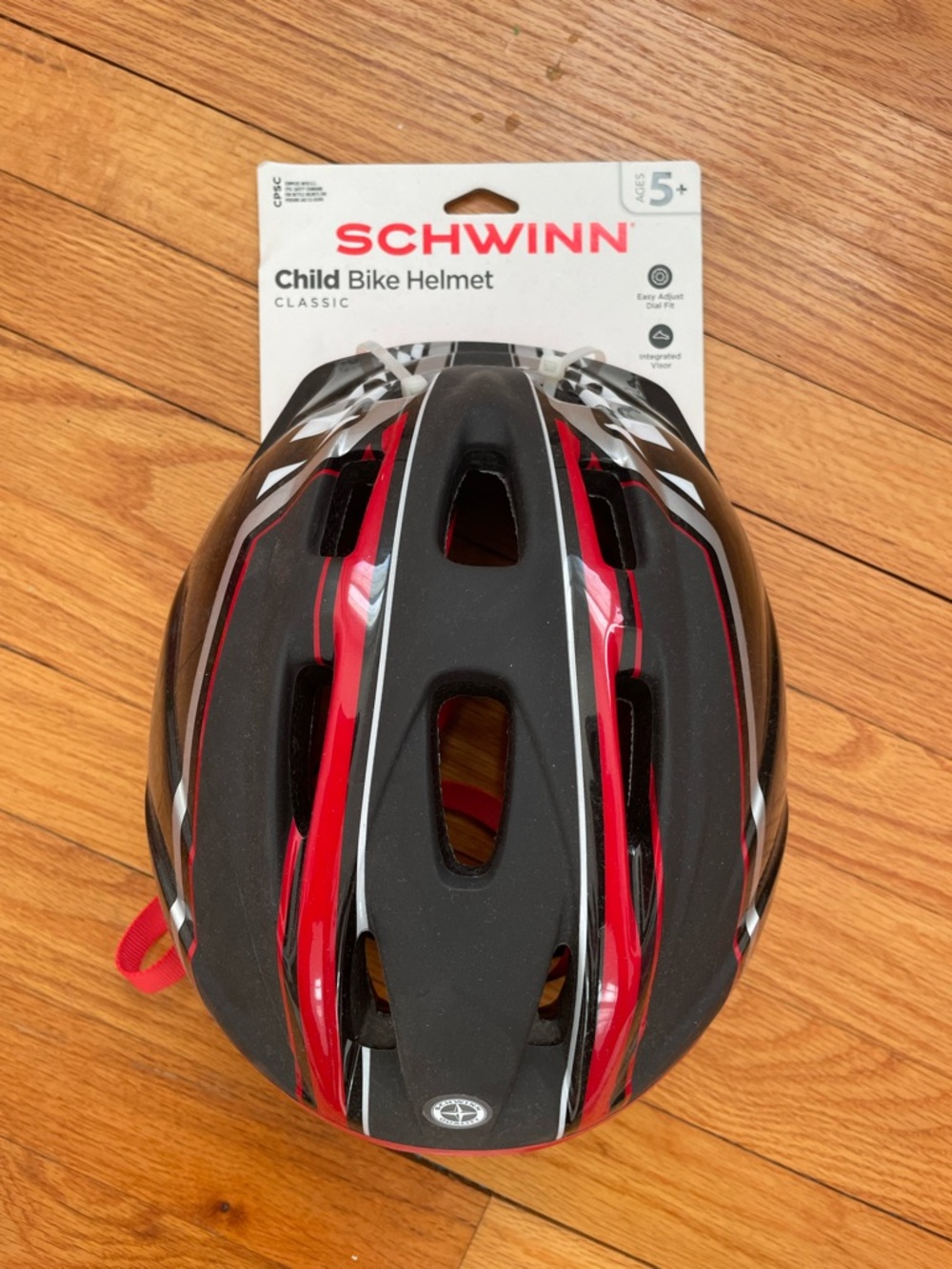 Schwinn Child Bike Helmet in Black, Red & White